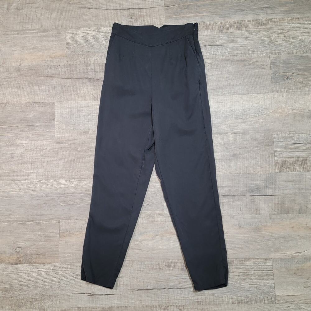 Free People Tencel High Rise Straight Leg Ankle Trouser Pants Size 4‎ Pockets